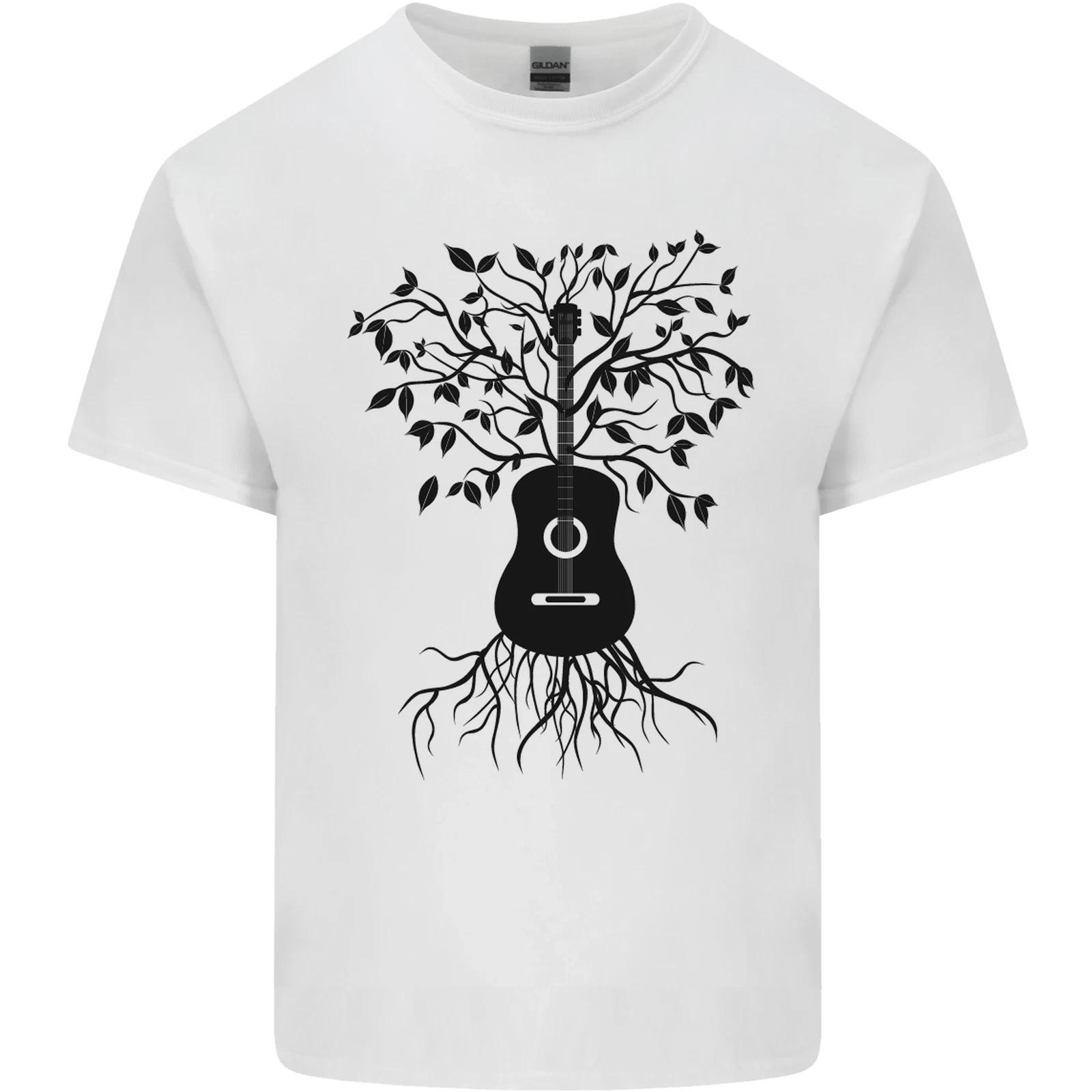 Acoustic Guitar Tree Roots Guitarist Music Kids T-Shirt Childrens 3XL