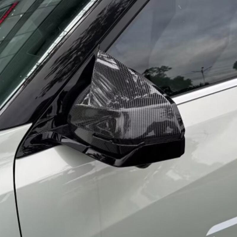 For Geely Cityray 2024 2025 ABS black carbon Side Door Mirror Cover Trim Rearview Mirror Caps Auto Exterior Refit Accessories