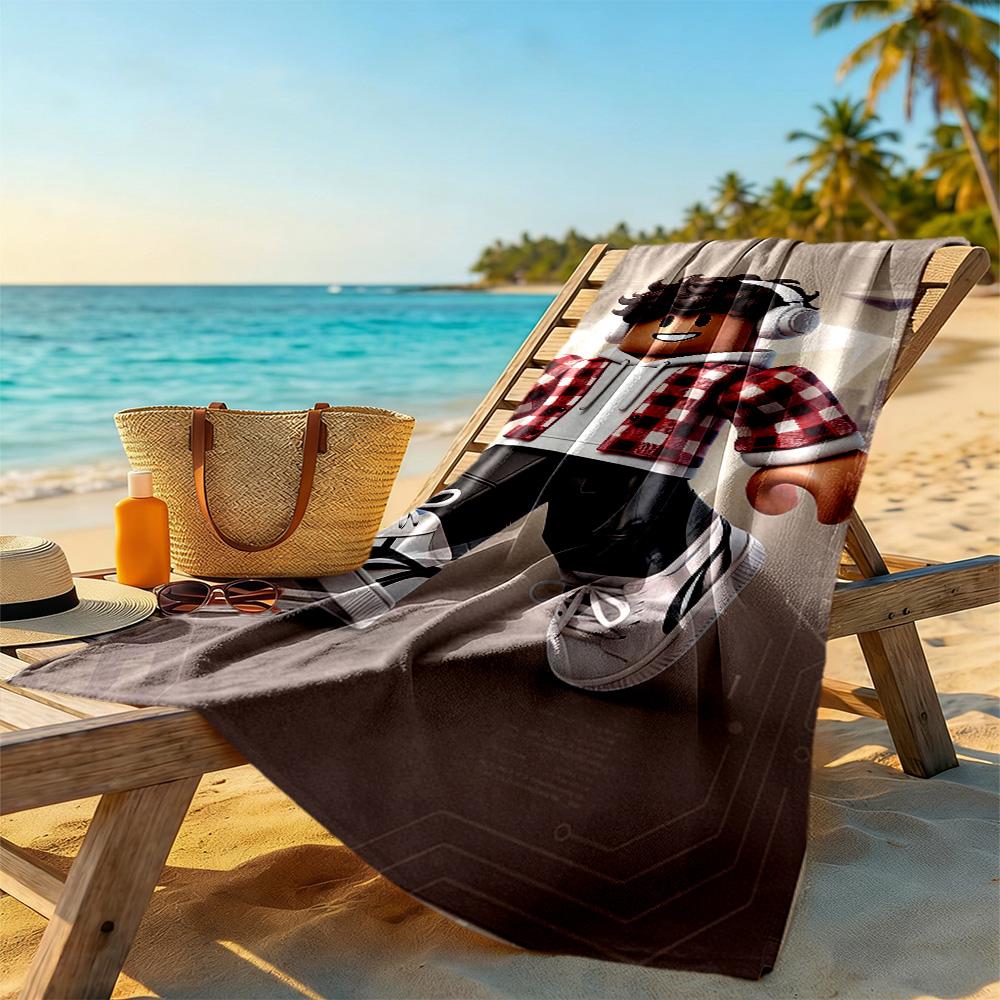 Roblox Strandtuch Hohe Saugfähigkeit & Schnelltrocknend Bequem Leicht Geeignet für Sport, Reisen, Schwimmen, Yoga, Badezimmer, Strand Und Pool