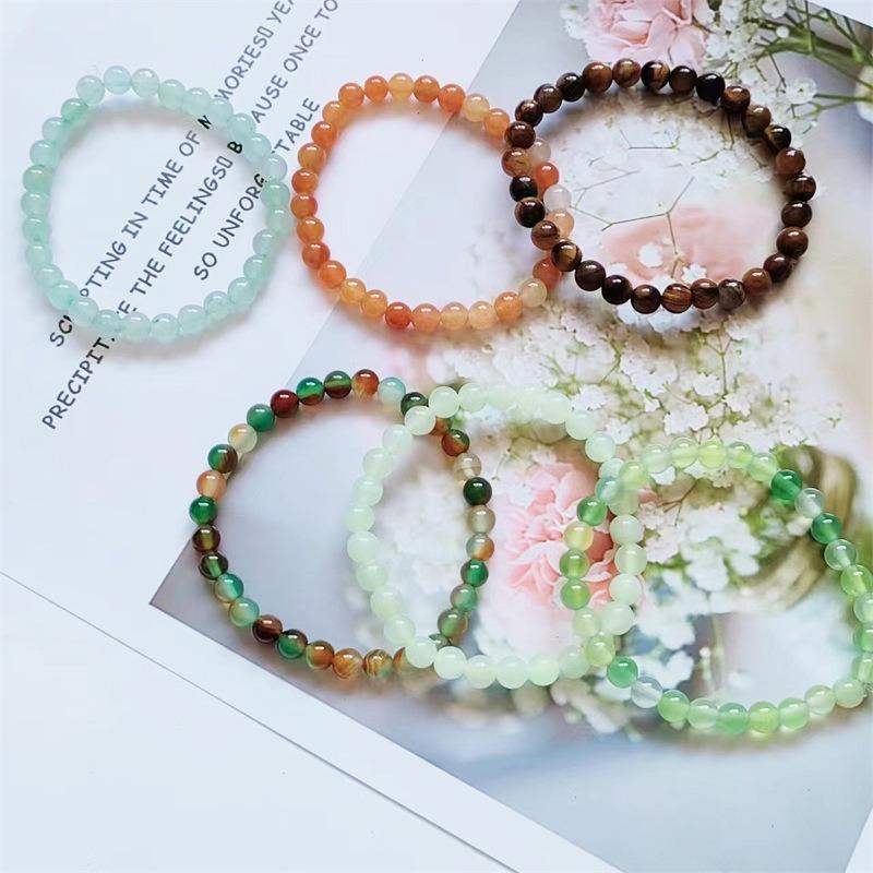 Natural Stone Beads Elastic Bracelets For Women Men 6mm Amethyst Quartzs Agates Black Onyx Beads Bracelet Female Jewelry Bangle