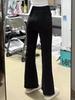 Women's Plus Size High Waist Elastic Black Flare Jeans - Autumn/Winter Slim Fit