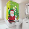 TU Weihnachtsduschvorhang mit Weihnachtsmann, Rentier und festlicher Badezimmerdekoration – wasserdichter Stoffhintergrund