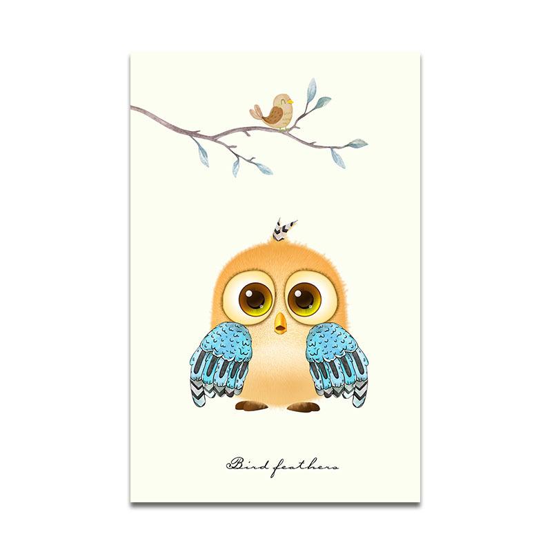 

Милый мультфильм «Птичье гнездо» с животными, детская комната, детский сад, декоративная живопись, фон для гостиной, настенные картины, художественный холст 21*30cm