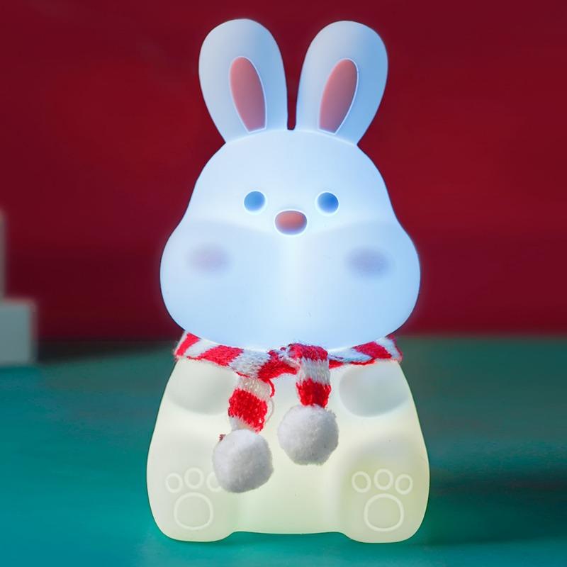 Rabbit Silicon Silicon Night Light Type-C Charging Colorful Remote Control Patches Following Sleeping