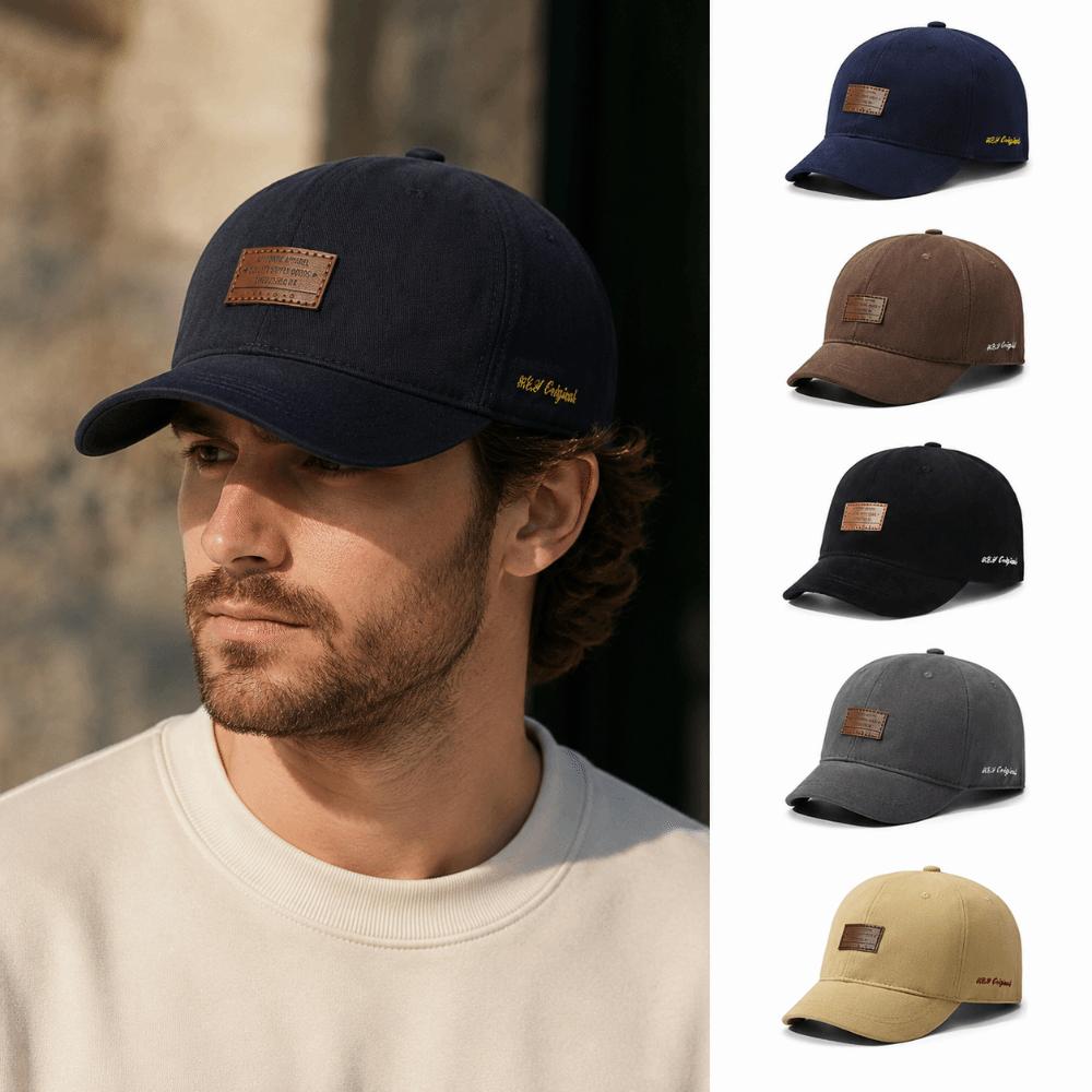 Adjustable Back Strap Leather Patch Baseball Cap Cotton Adjustable Cap Dad Hat For Women Men