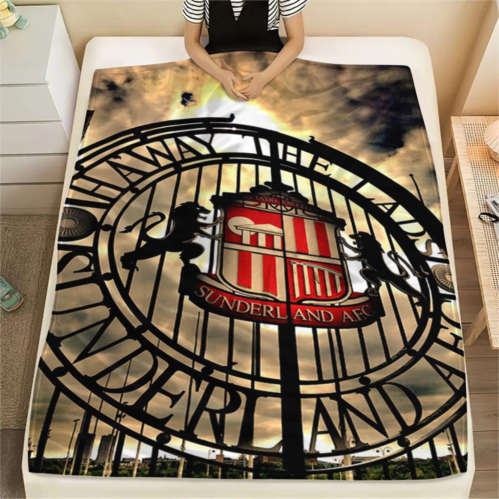 1pc Sunderland Print Flannel Blanket, High quality Comfortable for All Seasons, Home Decor, Warmth and Comfort, Perfect for Christmas Gifts90