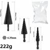 Hex Shank Nitrided Black HSS Step Drill Bit Set (3-12, 4-12, 4-20mm)