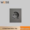 CE-Certified European Type E Socket for Germany & France, One/Two-way Switch Panel, Two-hole Design