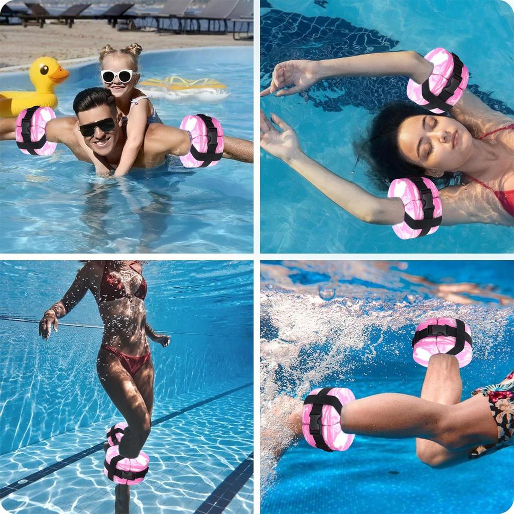 2 Stück Aquatische Manschetten Schwimmleggings Arm Schwimmring Schwere Gewichte Wasserübung Aerobic Ringe Schwimmzubehör