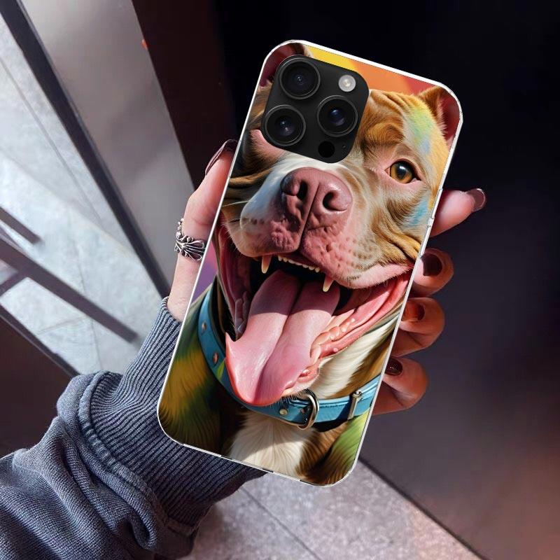 Pit Bull Pet Dog Pitbull Phone Case For iPhone 17 Air 11 13 Mini 14 15 Plus 16 12 Pro Max 16E SE 7 8 Pattern Soft TPU Back Cover