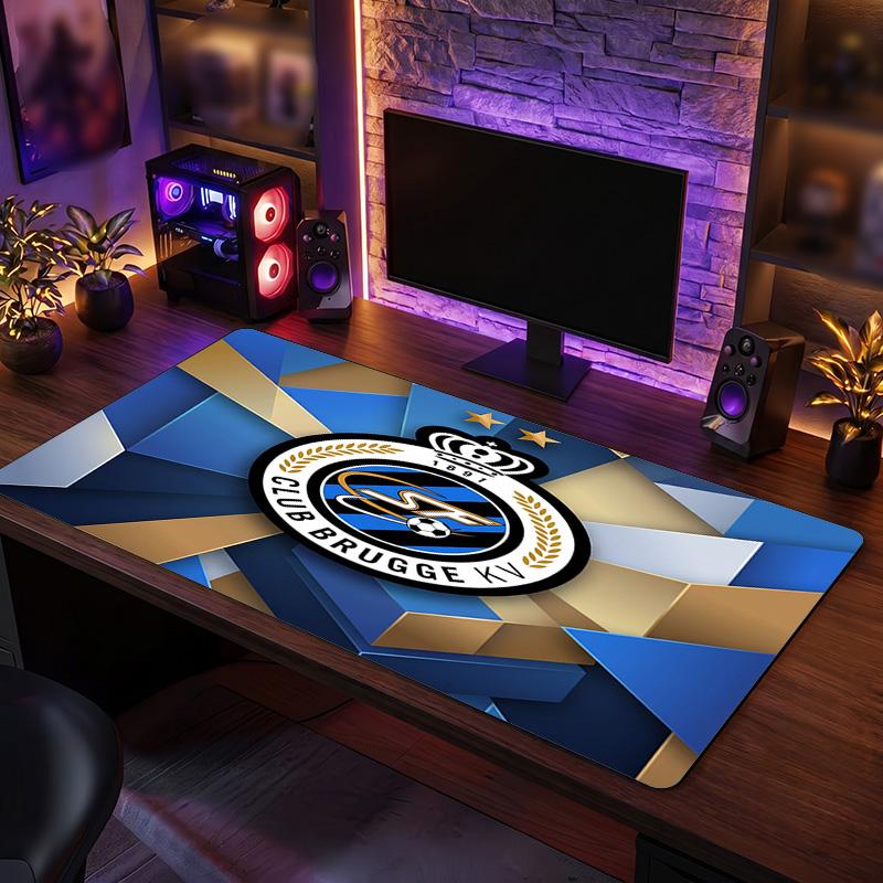 Club Brugge FC Theme Pattern Mouse Pad, Soccer Logo Design XXL Gaming Desk Mat Non-Slip Computer Mouse Pad