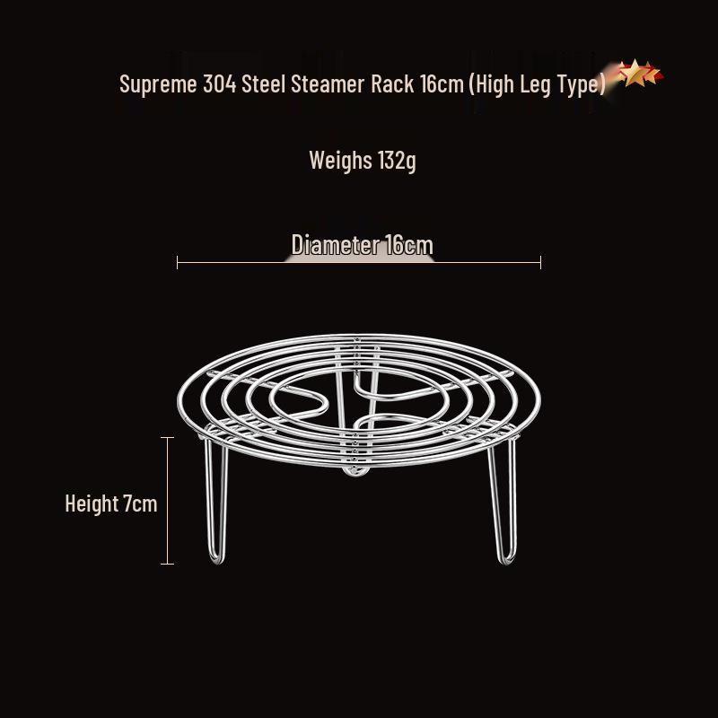 304 Stainless Steel Steaming Rack - Insulated Separator for Household Steamed Dishes with High & Low Feet Configuration.