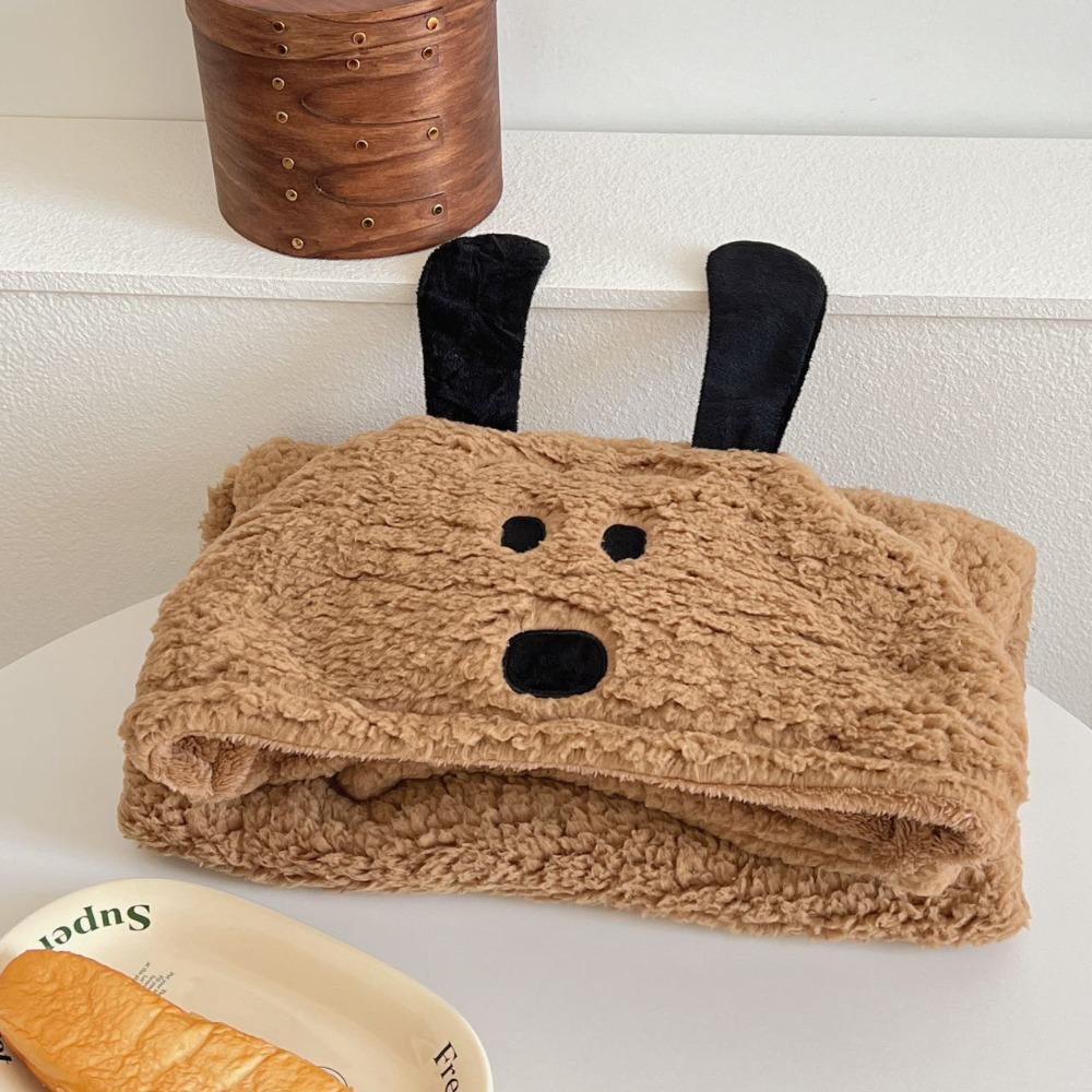 Soft Bear Hooded Blanket Fleece Material Blanket Shawl Winter Wearable Blanket  Living Room