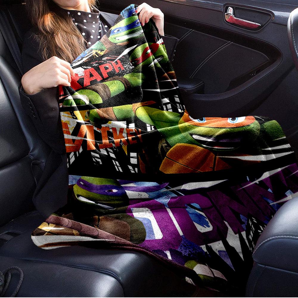 1pc Turtles,Action,AdventureDigital Print Fleece Blanket - Contemporary Style, Suitable for All Seasons, Perfect for Home, Travel, or Campin