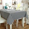 Nordic Style Christmas Plaid Tablecloth Soft Cotton Linen Map with Lace Hem Modern Rectangular and Round Cover for Dining Table