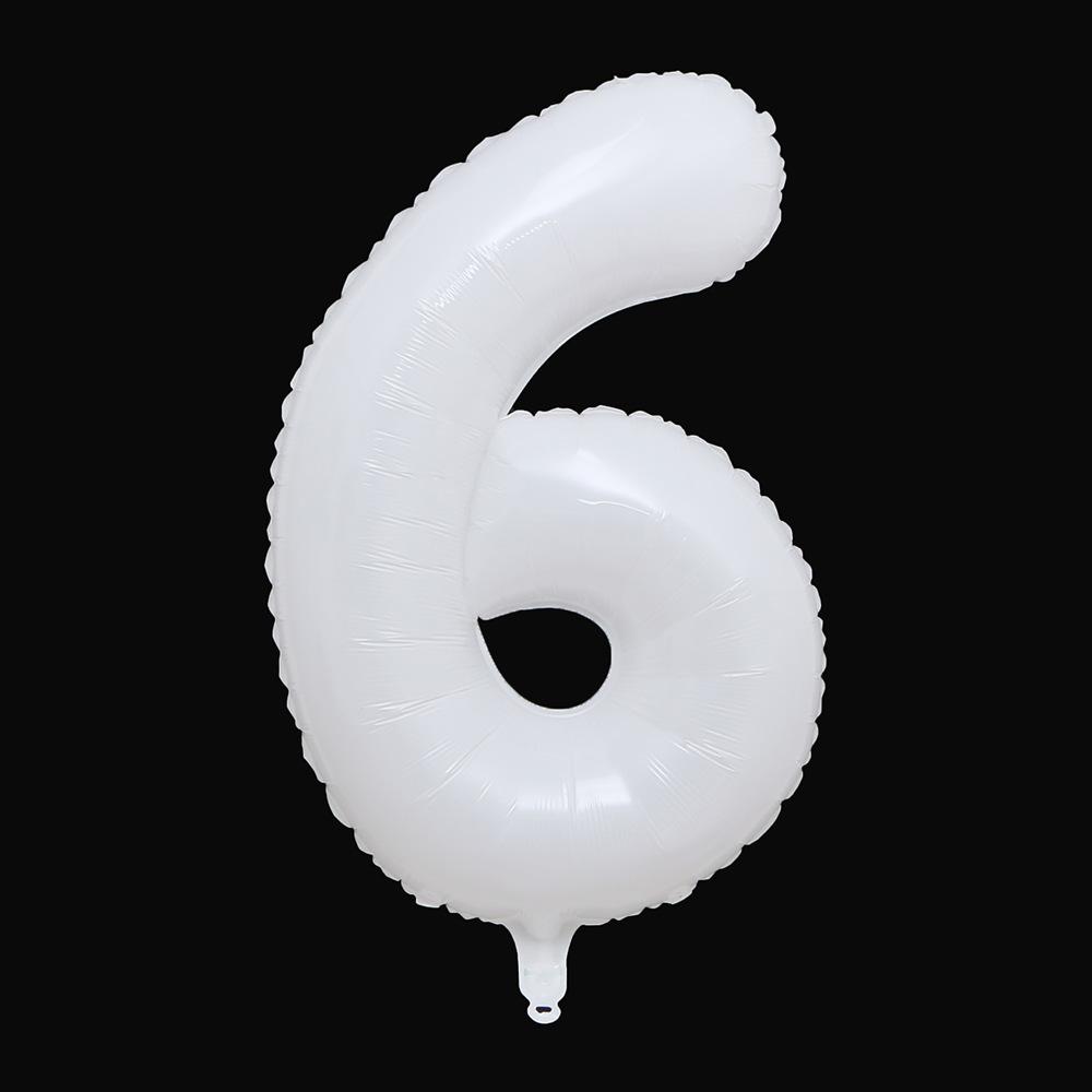 40inch White Number Foil Balloons Figure Digit Happy Birthday Party Wedding Decoration Kids Toy Helium Globos Wholesale Balloon