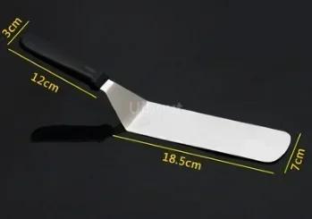 Stainless Steel Steak Fried Shovel Spatula Pizza peel Grasping Cutter Spade Pastry BBQ Tools Wooden Rubber Handle Kitchen turner