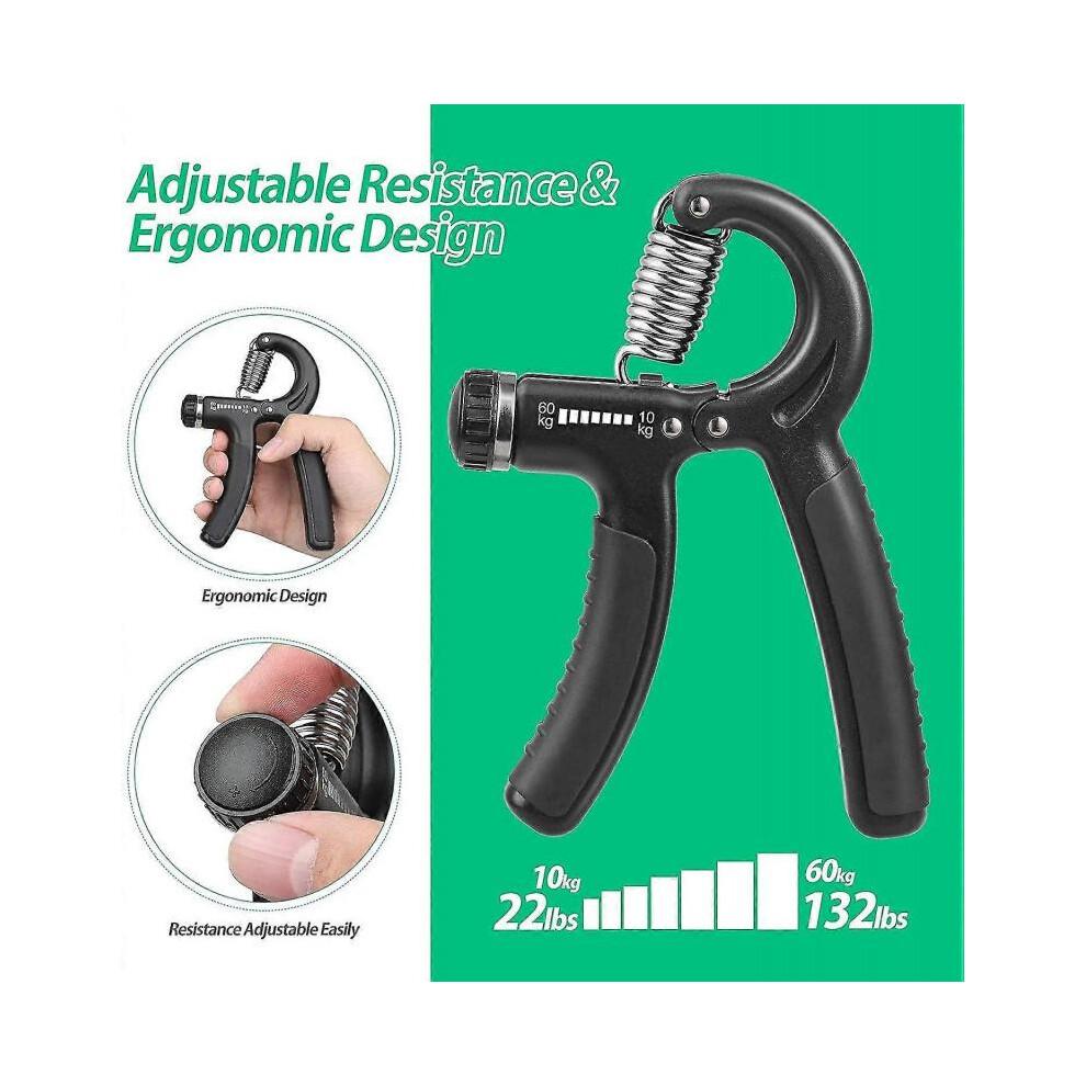 Grip Strength Trainer, Hand Grip Strengthener, Adjustable Resistance 22-132lbs (10-60kg), Non-slip