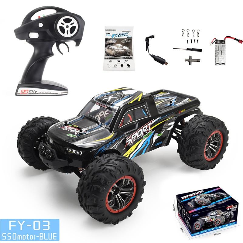 1:10 4WD Full Proportional RC Monster Truck, 45km/h High Speed 2.4G Off-Road Crawler with 7.4V Battery for Hobbyists