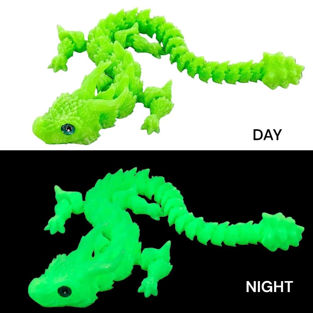 Simulated Eye 3D Printed Dragon All-In-One Molding Chinese Dragon 3D Printed Diceratops Dragon Rotatable Flexible