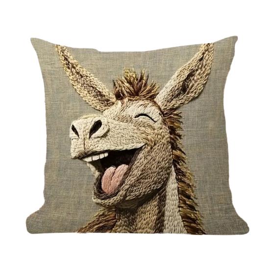 Yousheng Pillowcase Donkey Print Easy-Care Design Soft Breathable Pillow Cover Sofa Bedroom Patio Home Decor