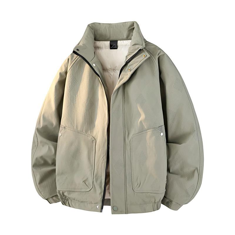 

% White Duck Down Jacket Men s Winter New Business Winter Loose Stand-up Collar Casual Jacket 4XL