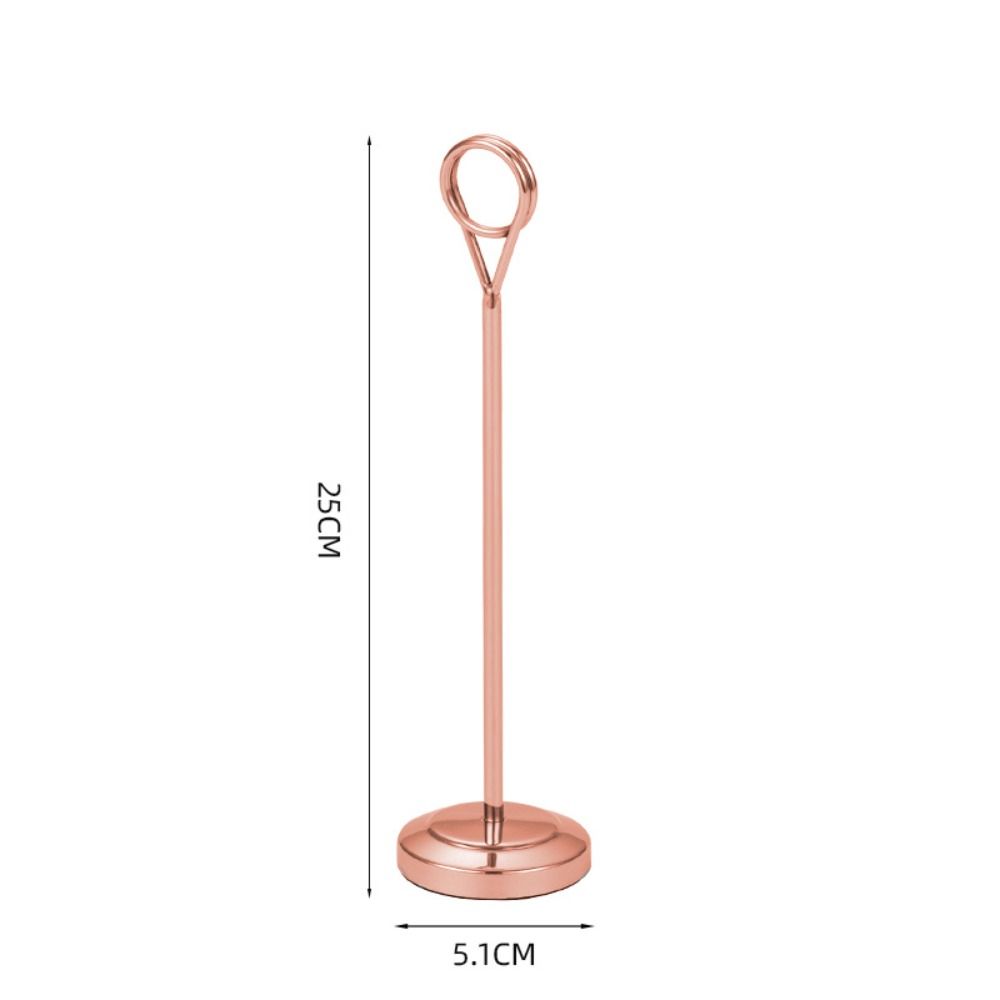 Cute Stainless Steel Round Photo Clip Elegant Note Clamp Stand  Restaurant Table