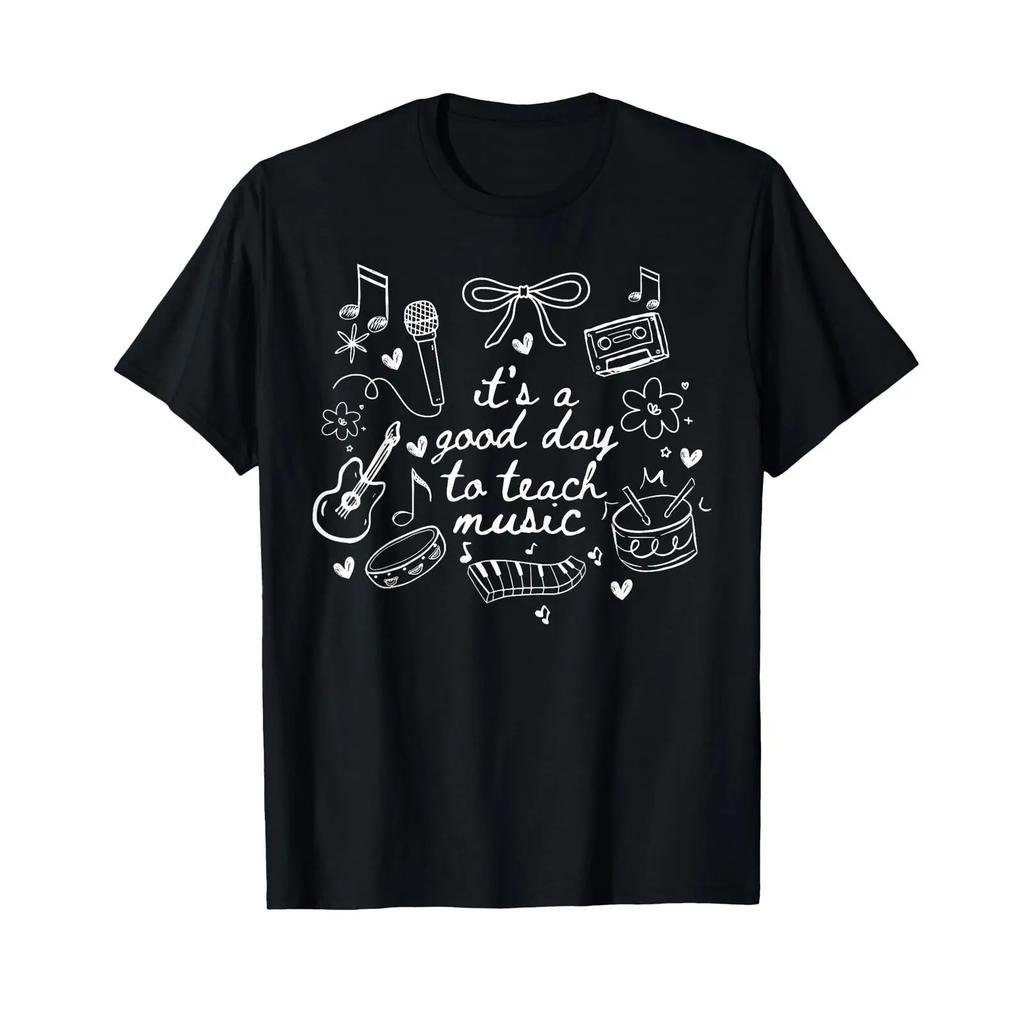 Coquette Bow Its A Good Day To Teach Musician Music Teacher T Shirt Vintage Stylish Breathable Homme Soft Versatile
