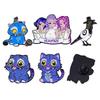 Happy Blue Cat Enamel Pin Fantasy Hunter Team Brooches Woman Men Backpack Accessories Bags Badge Lapel Jewelry Accessories Gift