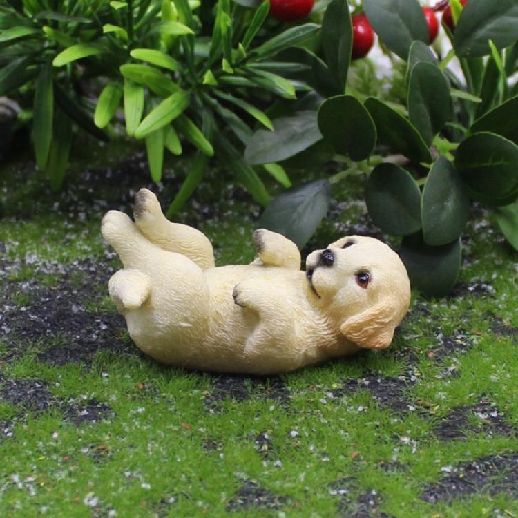 Detailed Golden Retrievers Puppy Dog Resins Miniature Figure Ornament for Creative Landscape and Home Desktop Decors