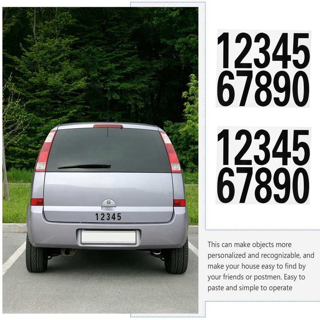 4Sets Number Reflective Sticker Decal Waterproof Pet for Mailbox Door Window Car Address Number Alert Safety Label