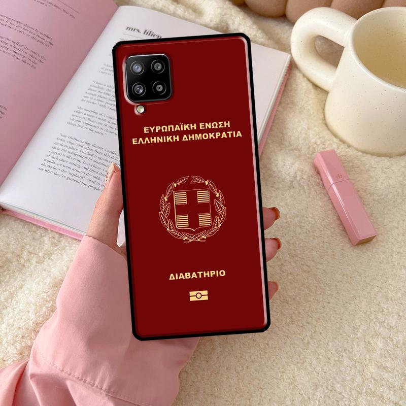 Řecká vlajka pro Samsung Galaxy A54 A34 A14 A13 A52 A32 A12 A22 A72 A52S A33 A53 A73 A71 A51 Pouzdro na telefon