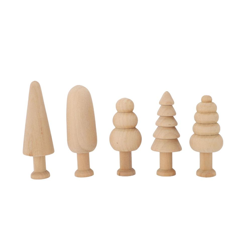 20 Pcs 25mm Blank Wooden Peg Trees Smooth Edges Mini Wooden Pendants Home Holiday Decoration