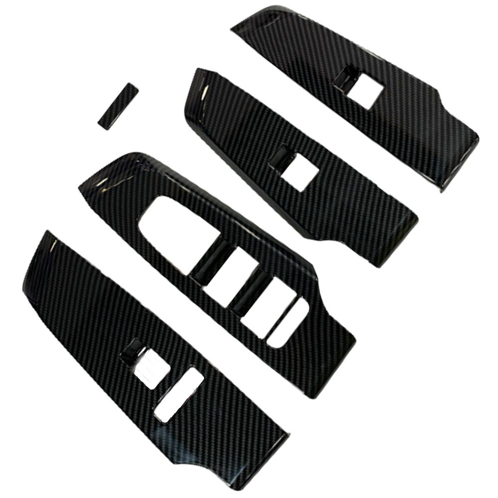 4pcs Window Lift Switch Button Cover Trim Window Switch Bezel Trim for Mitsubishi Outlander 2024-2024 ABS Carbon Fiber