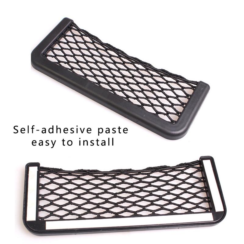 Adhesive Car Storage Bag Nets Auto Seat Organizer Door Side Net Pocket Phone Holder 15-20cm Resilient Car Styling Storage Nets