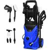 RELAX4LIFE Pressure Washer 1500W 5L/Min Cable 5m IPX 5 2 Wheel Portable Cleaner for Garden/Vehicle, Blue