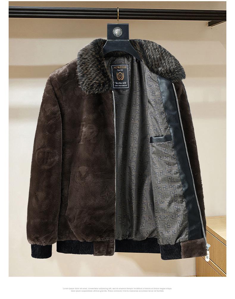 Men's Gold Sable Velvet Jacket: Fashionable Casual Warm Fur Coat for Autumn and Winter