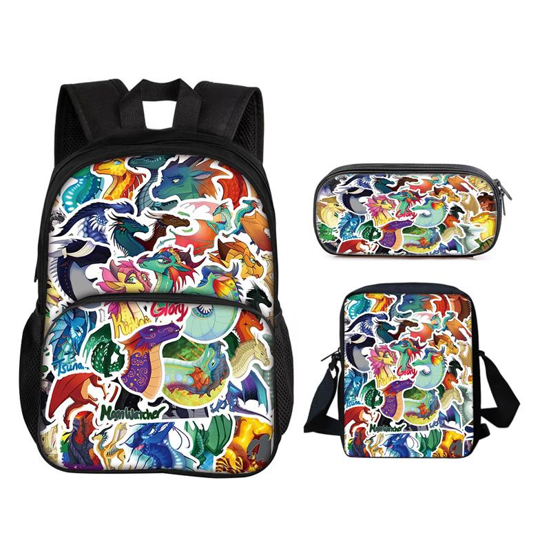 Helicopter round front Carrier Daily Pack Pen Case Carry bag 3Pcs Set mechanical printing best gift for boys Plus girls in school