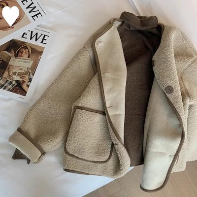 Fashion Crew Neck Jacket Women's Winter New Korean Version Loose Small Man