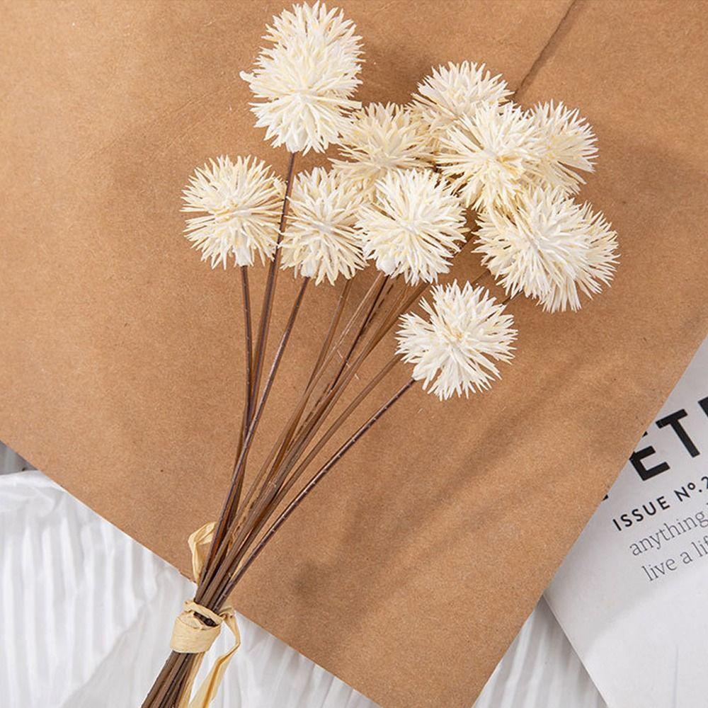 12pcs Handmade Artificial Small Thorn Ball Bouquet Realistic Fake Plants  Home Wedding Decoration