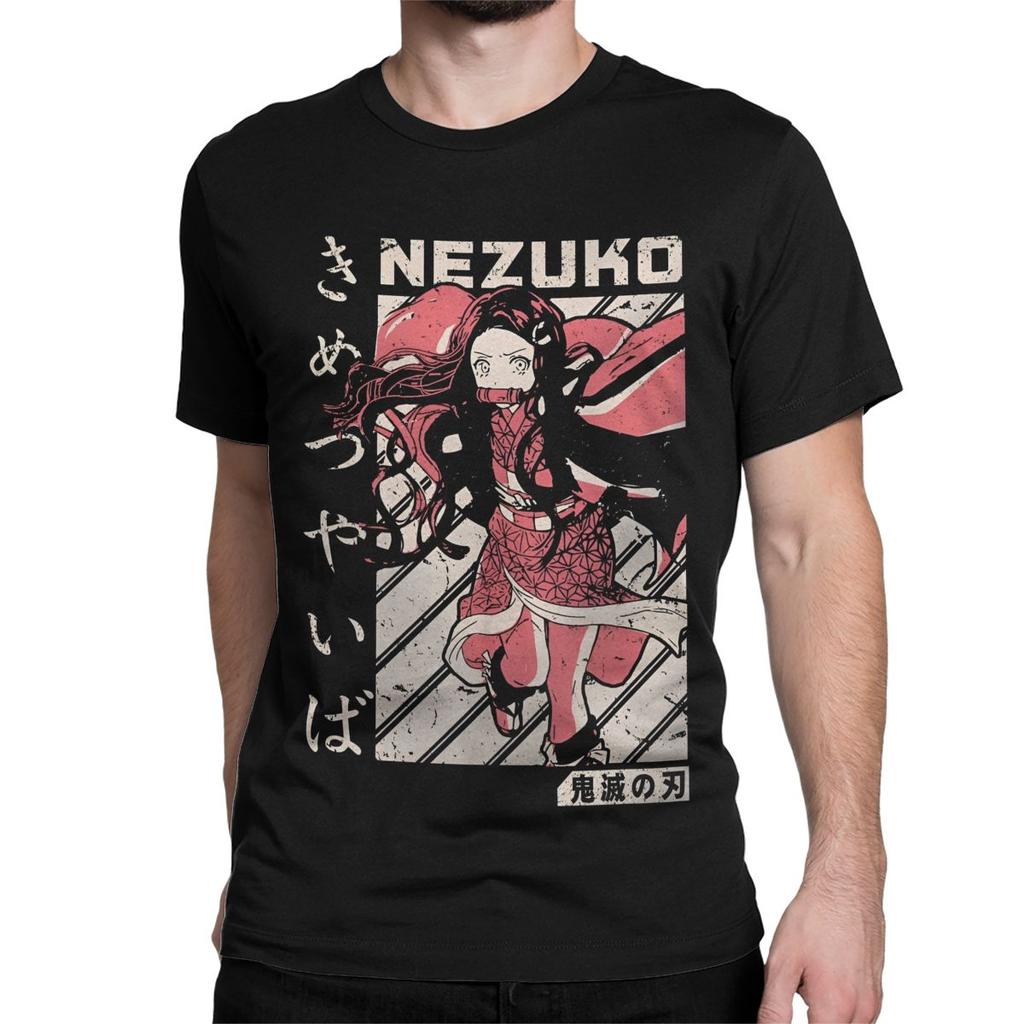 Men Women TShirts Nezuko Kamado Kawaii Anime Japan 100 Cotton Tees Short Sleeve Demons Slayers Kimetsus T Shirts Tops Printed