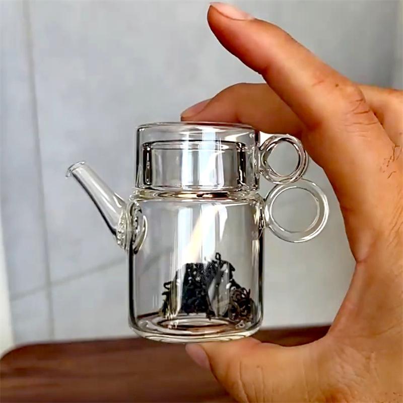 

100 мл небольшой емкости стеклянный чайник для заваривания зеленого чая бытовой термостойкий один чайник одна чашка кунг-фу чайный сервиз чайная утварь чистый