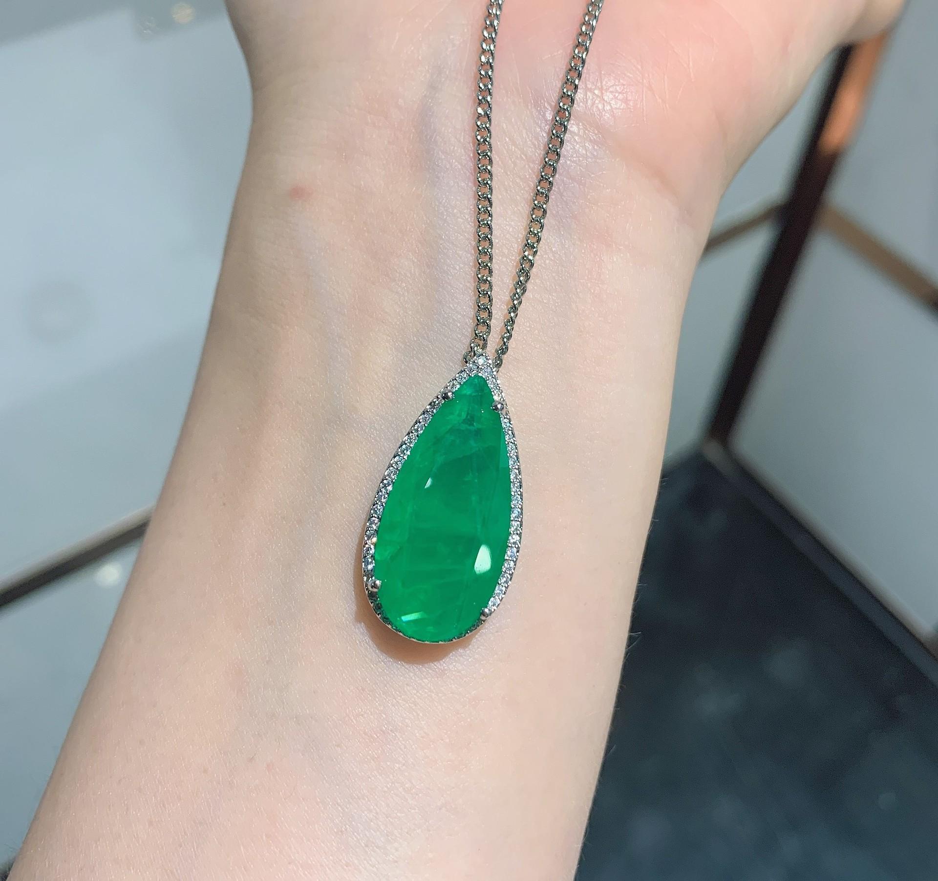 

Jewelry Necklace Earrings Female Simulation Emerald Pendant Emerald Set Women S Birthday Gift