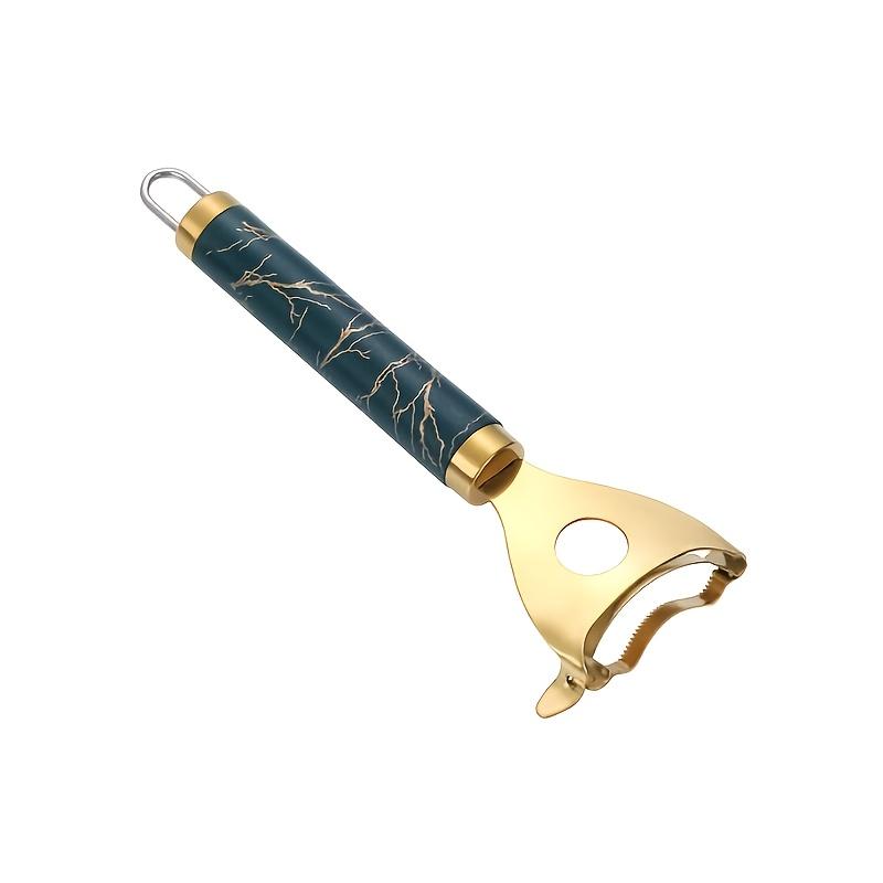 1PC Household Kitchen Bold Handle Stainless Steel Corn Planer with Hook Titanium Thickened Corn Kernel Peeling Planer золотой