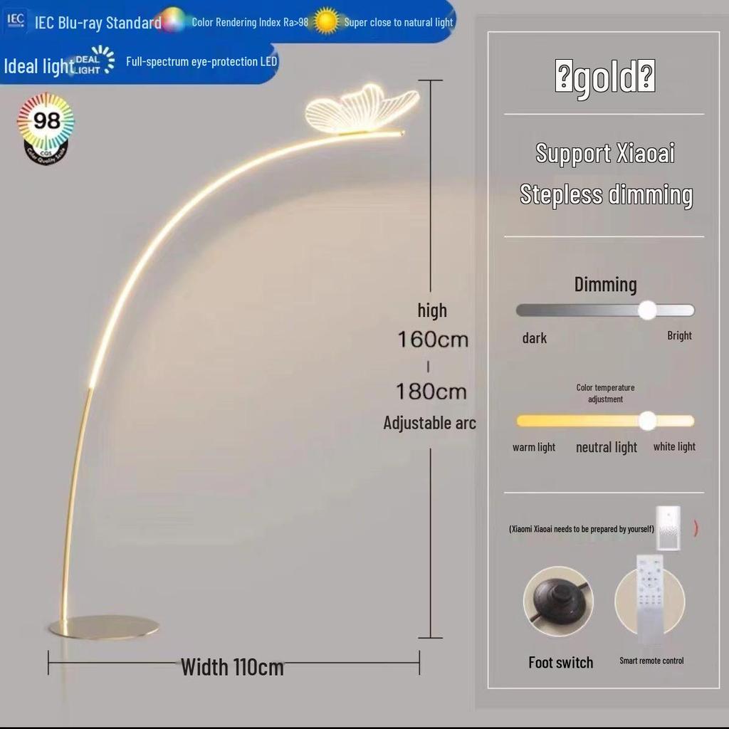 Minimalist Butterfly Floor Lamp: Designer Living Room Piano Light, Eye-Care Bedroom Ambiance, Creative Bedside Feature