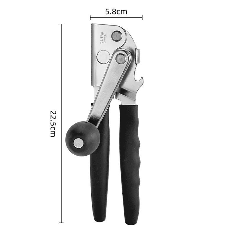 

Stainless Steel Side-Opening Can Opener with Single Handle
