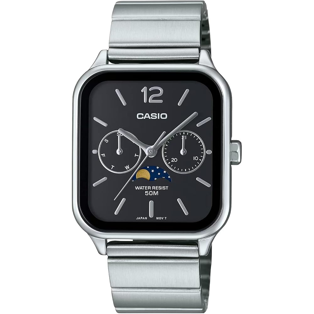 [Casio] CASIO Standard Moon Phase Analog Men s Watch MTP-M305D-1AV Metal Band Black International...
