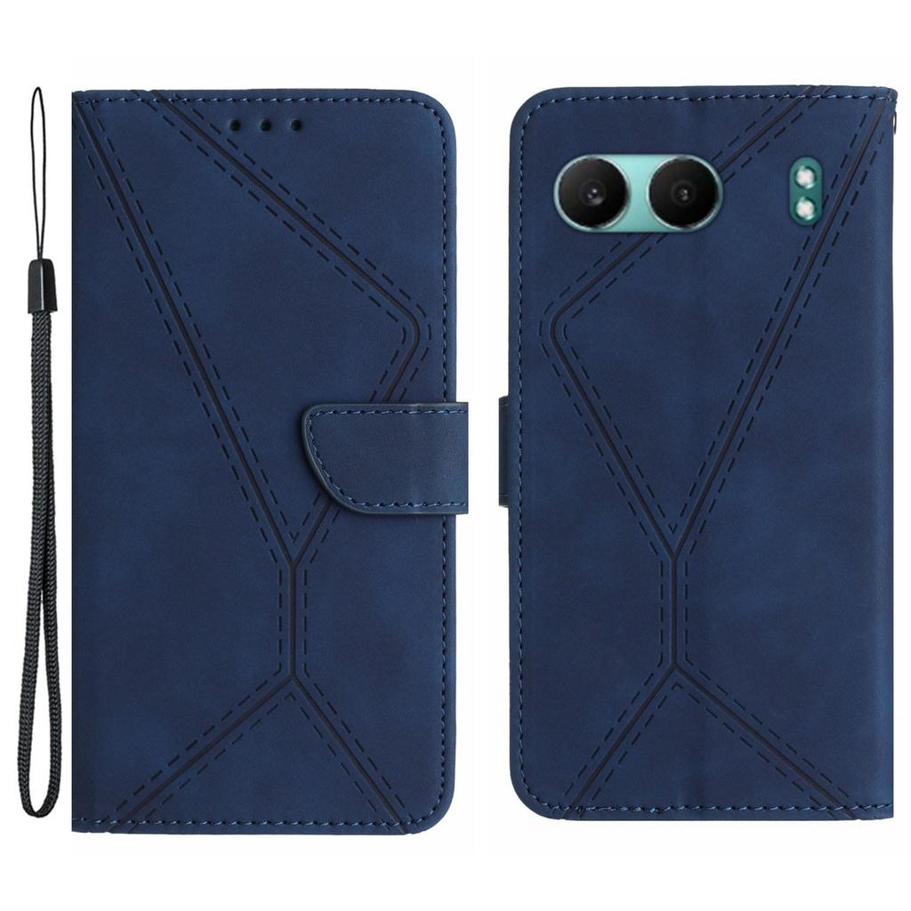 HT05 For OnePlus Nord 4 Case Skin-Touch Lines PU Leather Flip Phone Cover