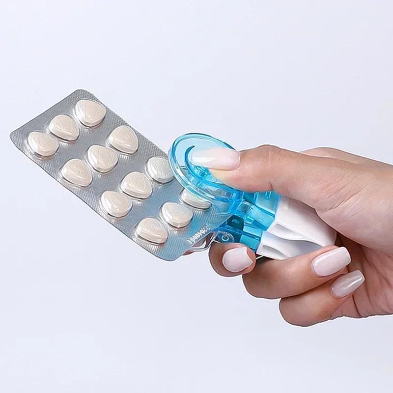 New Portable Pill Dispenser Tablet Package Opener Pill Dispenser Storage Box Anti-pollution Pill Storage Pill Ejector