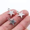 Fashion Antique Silver Plated Five-Pointed Star Heart Cute Handmade Charms Pendant:DIY for bracelet necklace